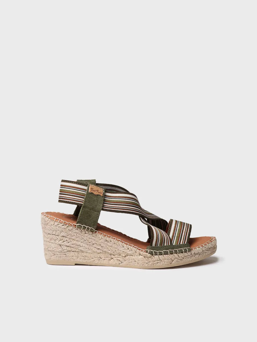 Women's espadrille with wedge and elastic bands