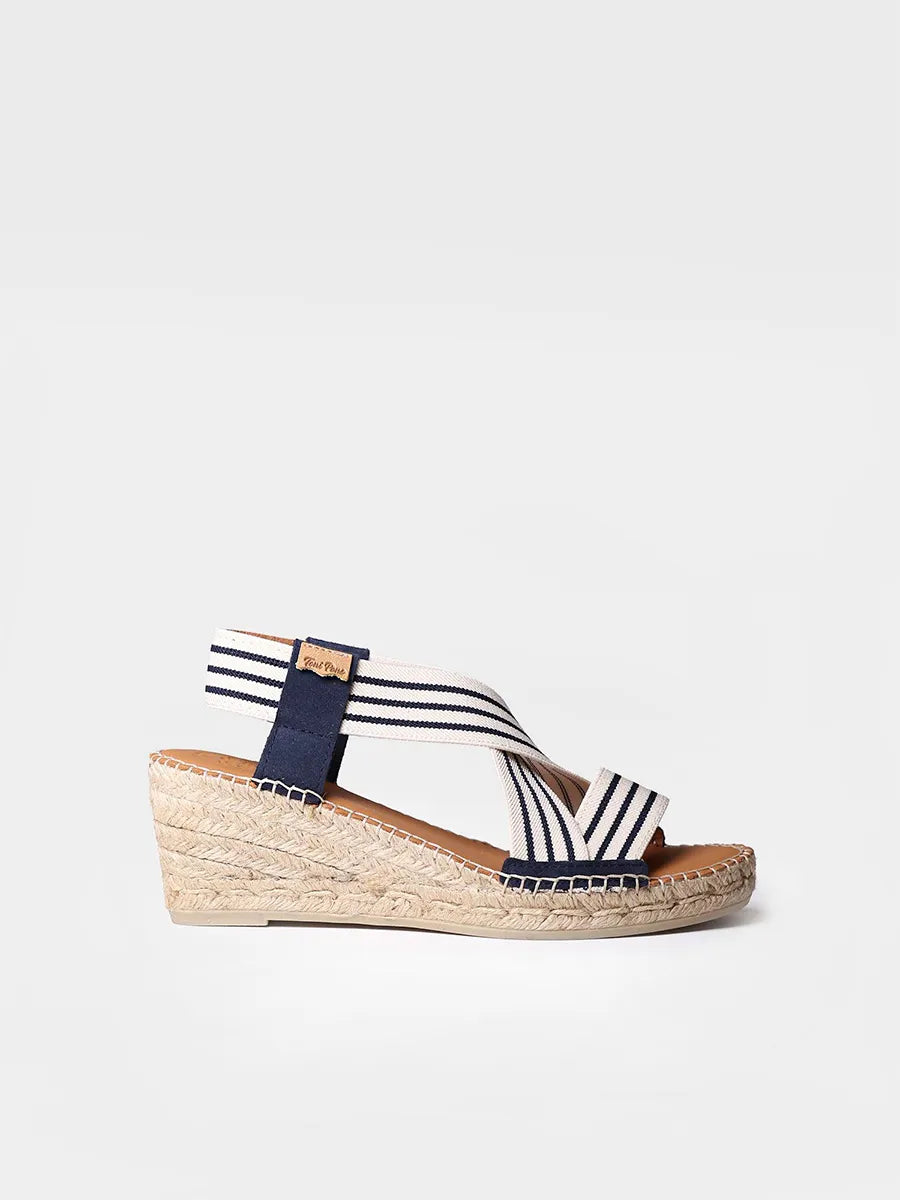 Women's espadrille with wedge and elastic bands