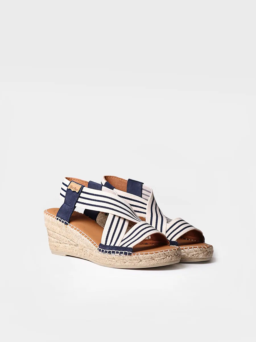 Women's espadrille with wedge and elastic bands