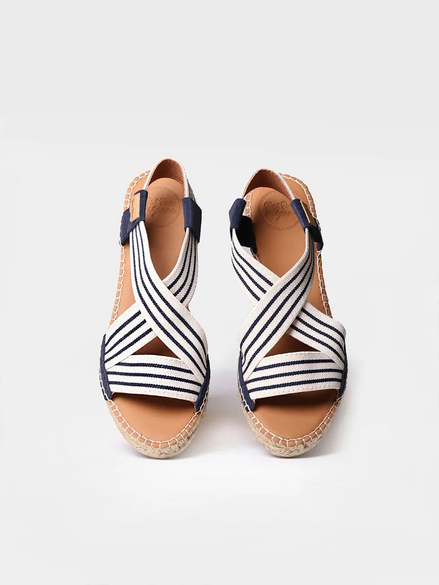 Women's espadrille with wedge and elastic bands