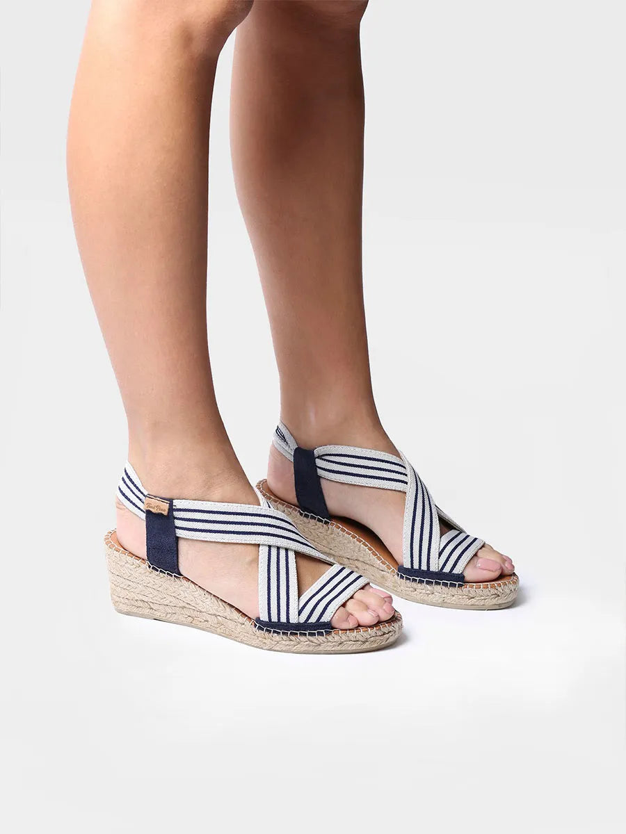 Women's espadrille with wedge and elastic bands