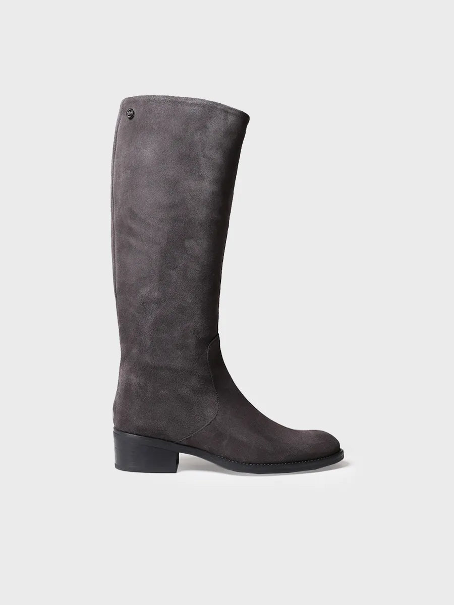 High boots for women in suede