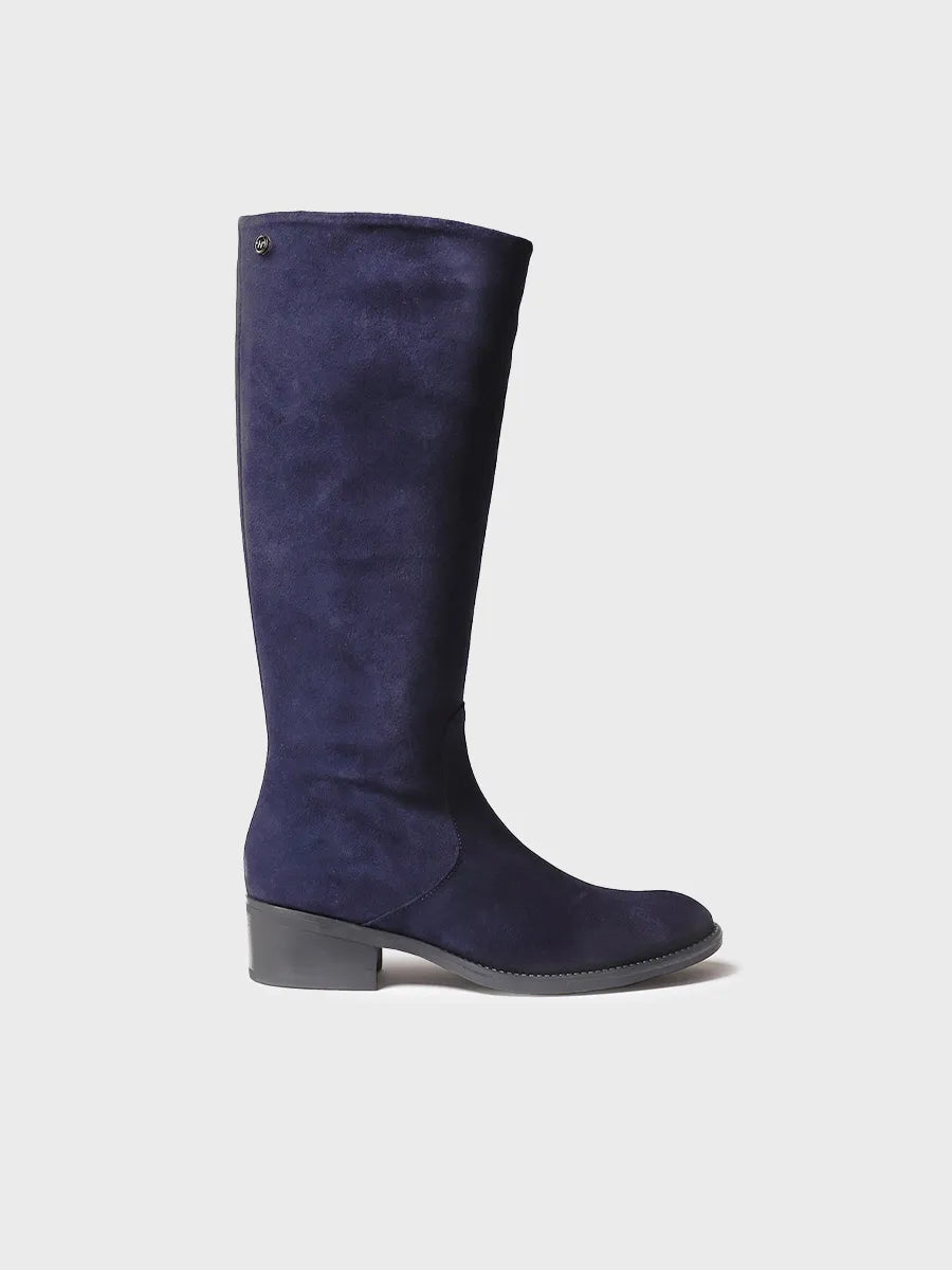 High boots for women in suede