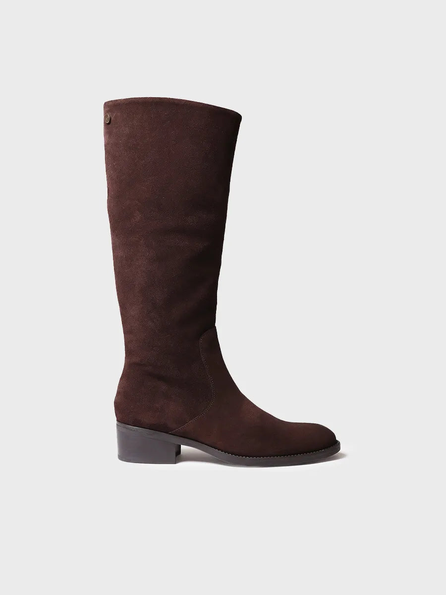 High boots for women in suede