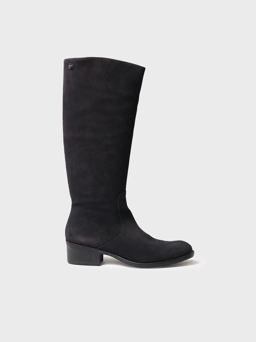 High boots for women in suede