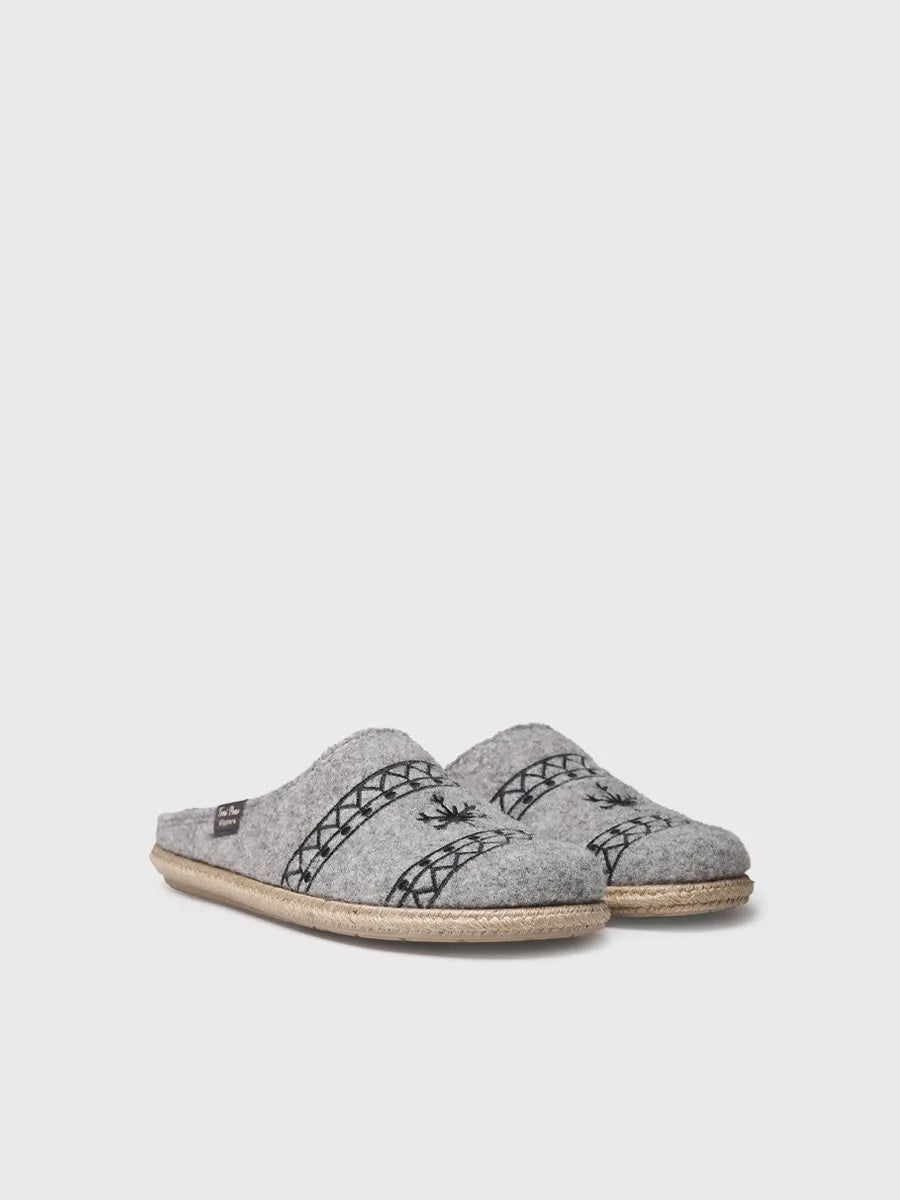 Slippers per a home en feltre en gris 