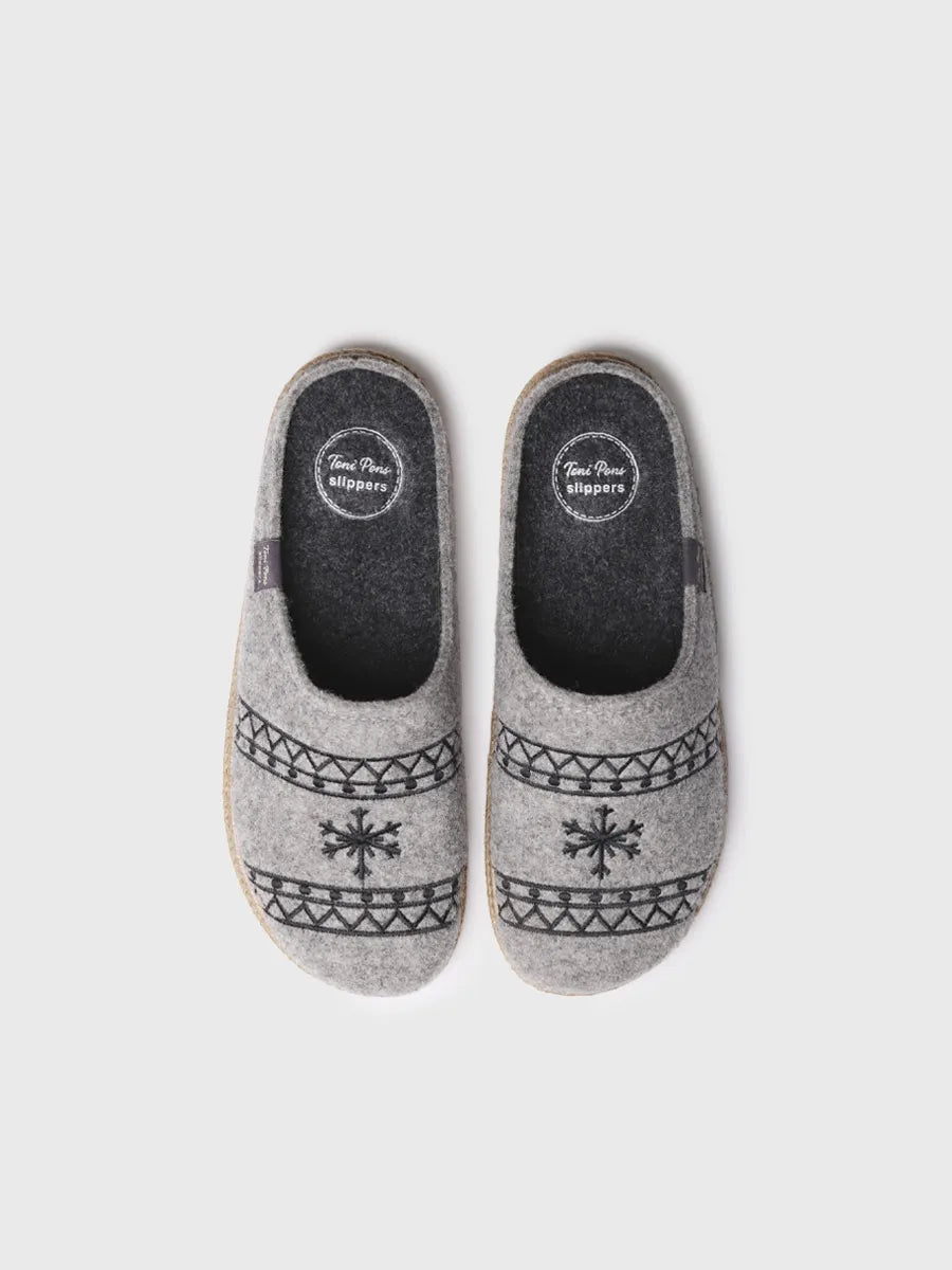 Slippers per a home en feltre en gris 