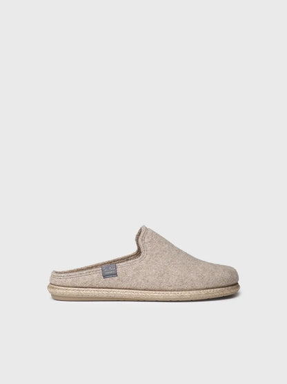 Chaussons pour hommes en laine recyclée en beige 