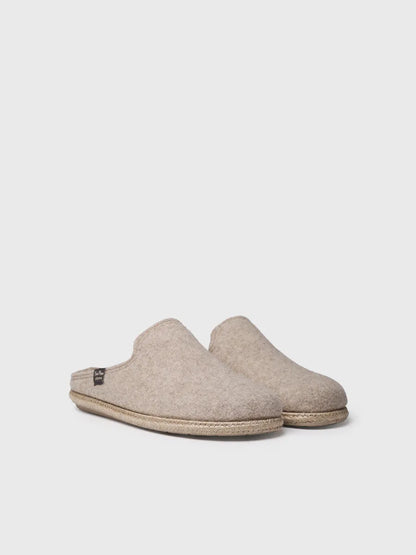 Chaussons pour hommes en laine recyclée en beige 