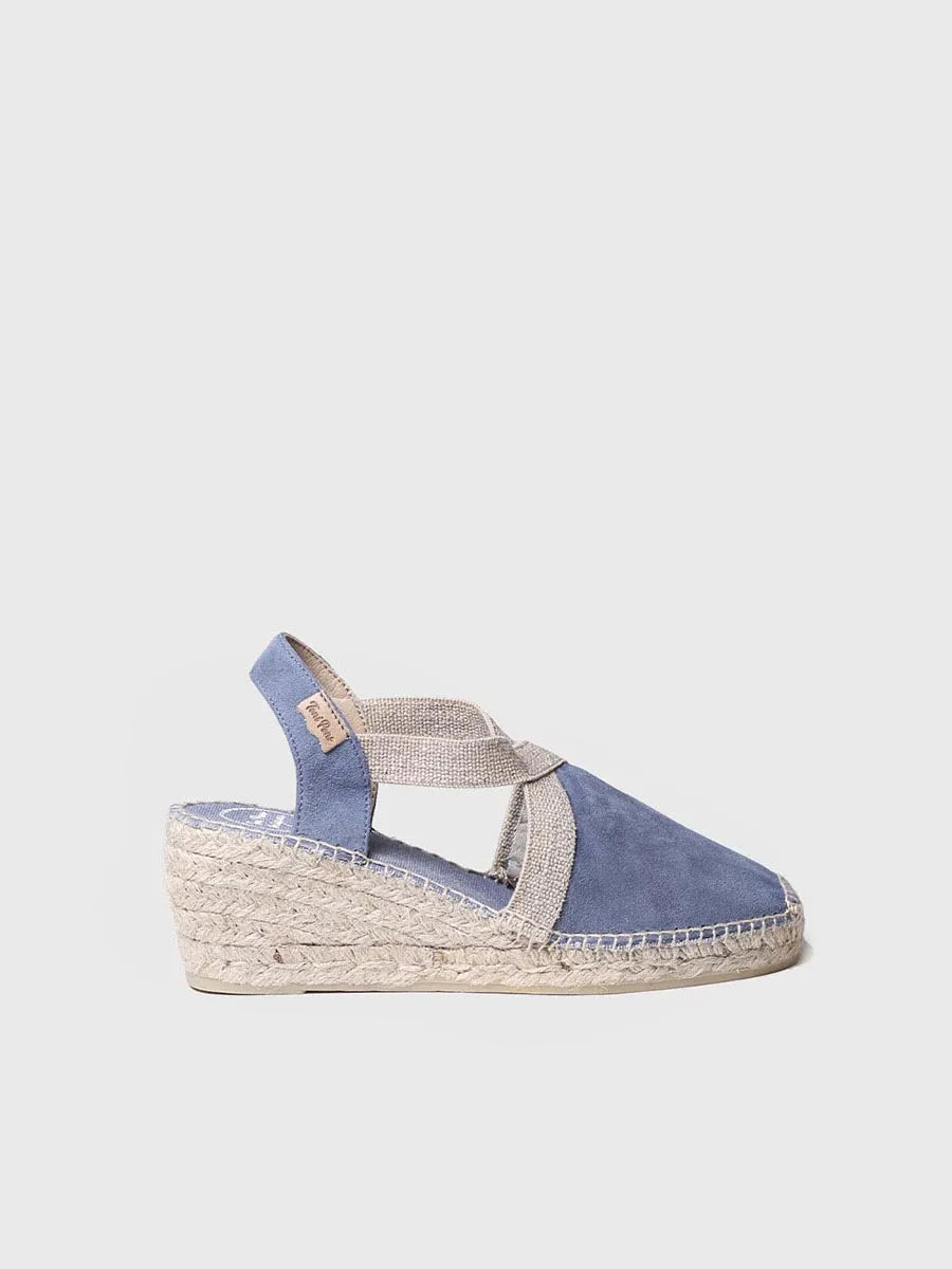 Espadrillas da donna in pelle scamosciata con elastici 