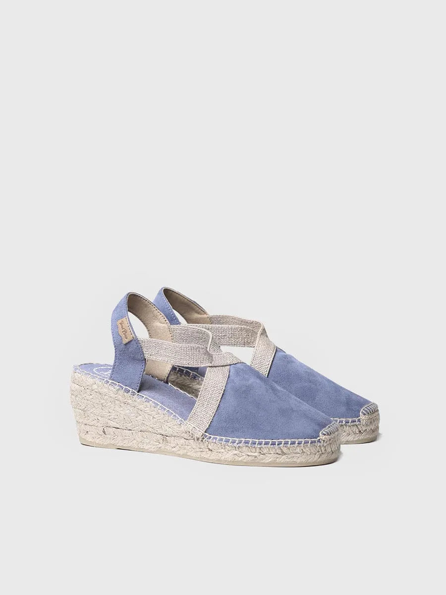 Espadrillas da donna in pelle scamosciata con elastici 