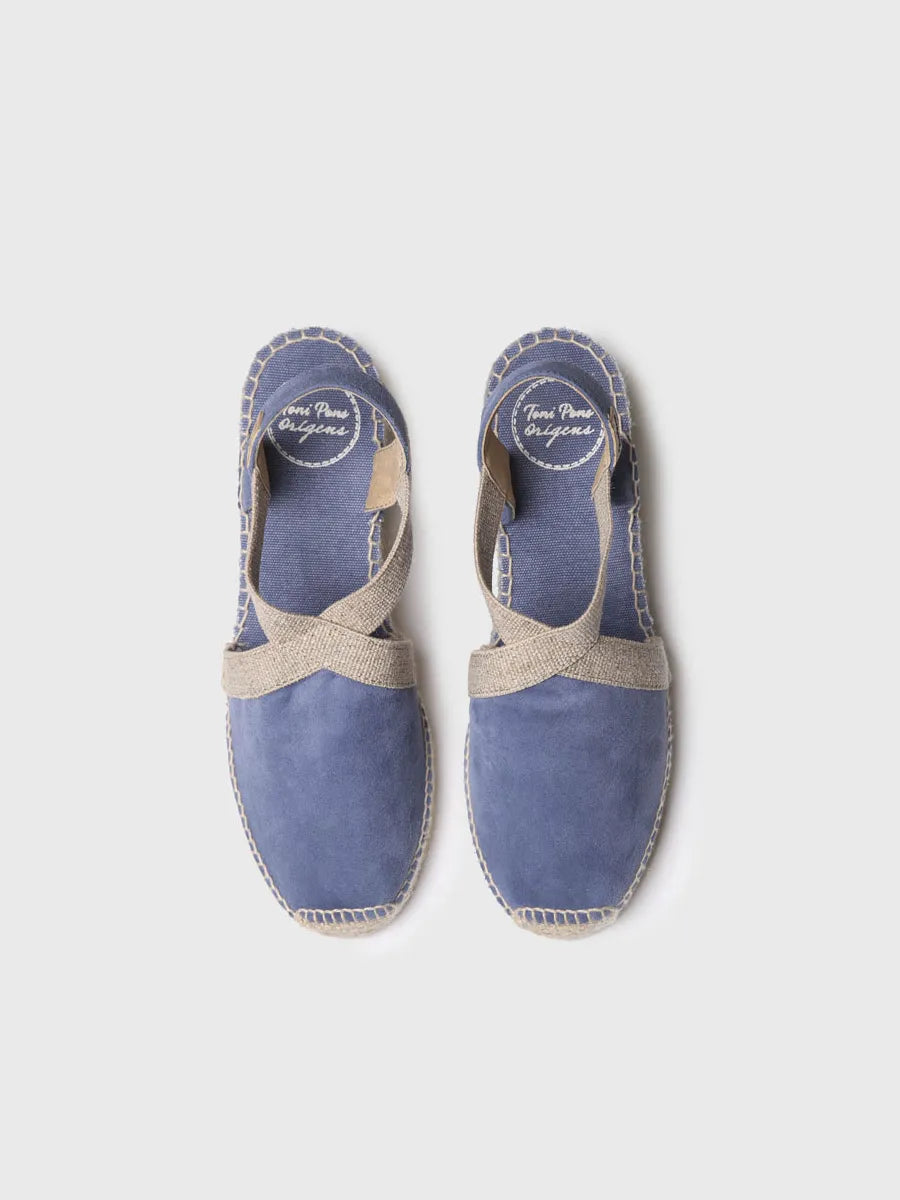 Espadrillas da donna in pelle scamosciata con elastici 