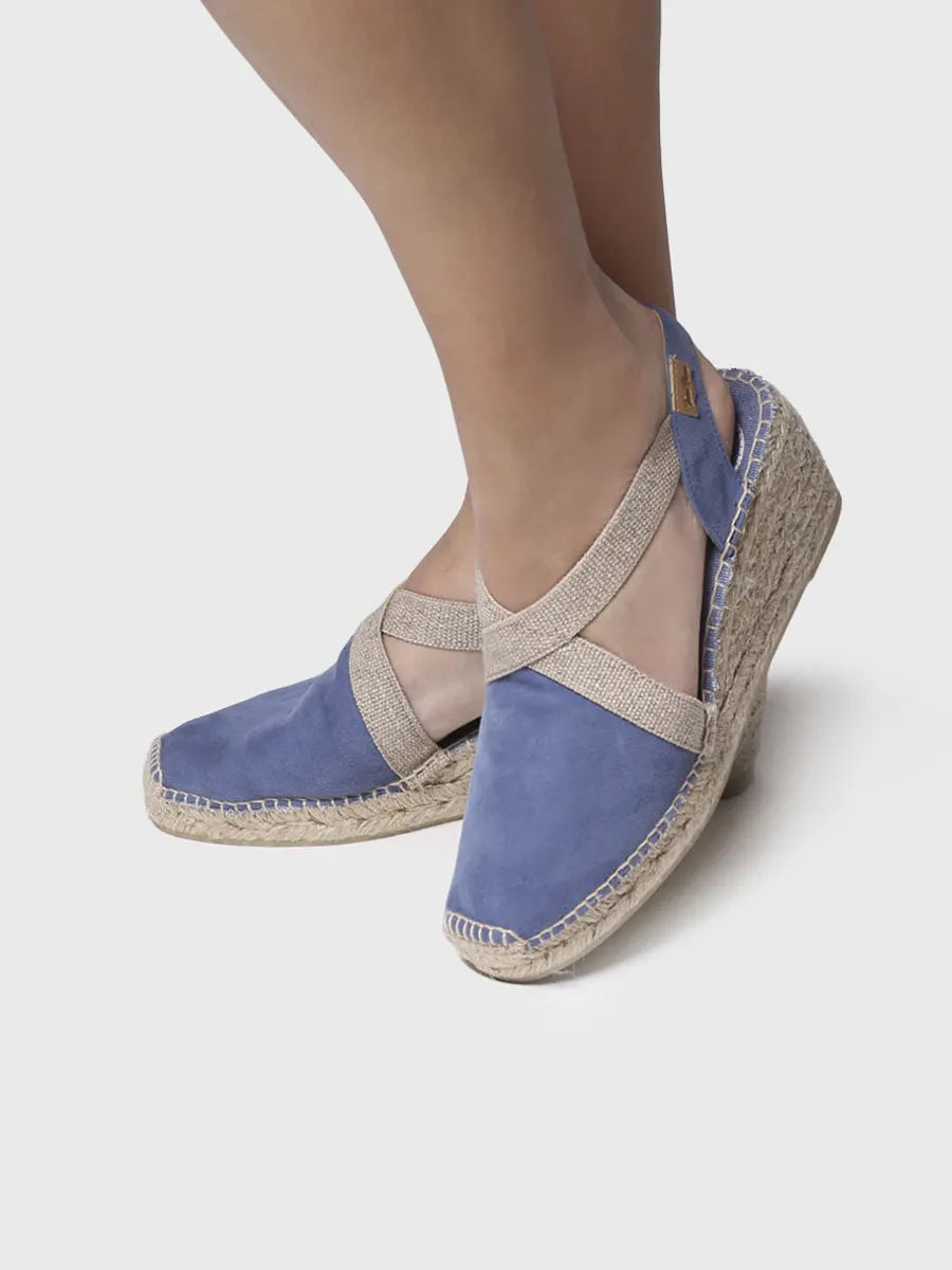 Espadrille en daim pour femme avec brides élastiques 