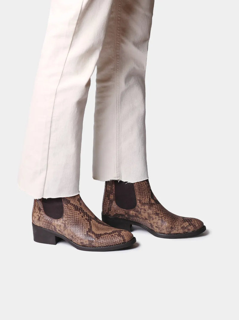 Botines mujer - Botines de mujer en piel efecto serpiente con elásticos | TORTOSA-PI  - Toni Pons  