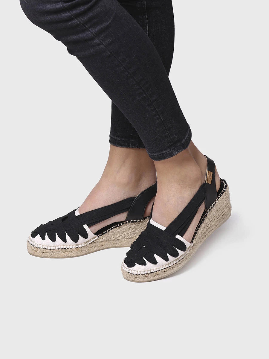  - Alpargata de mujer de cuña en lona con cintas | TRACY-CU  - Toni Pons  