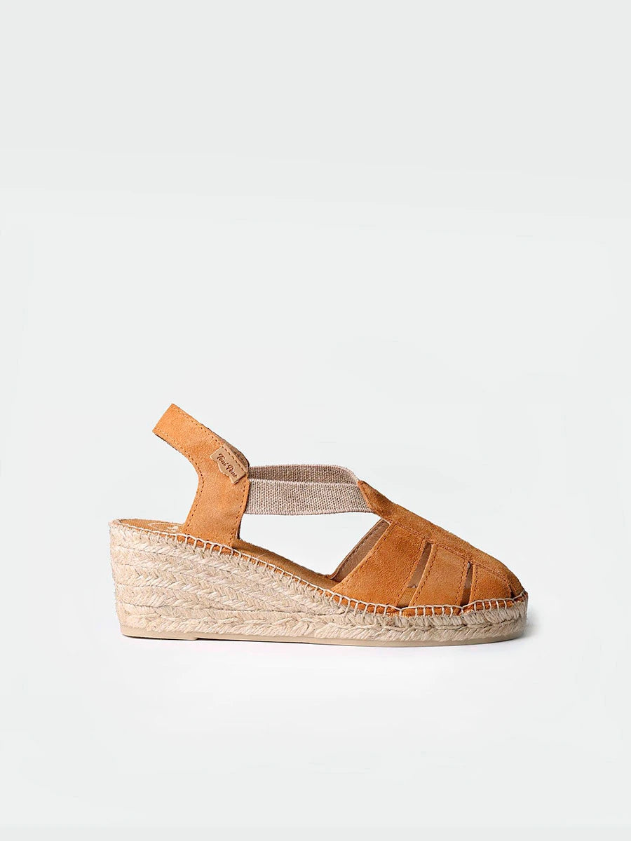  - Alpargata de mujer estilo cangrejera en serraje con cuña | TRAPA  - Toni Pons  