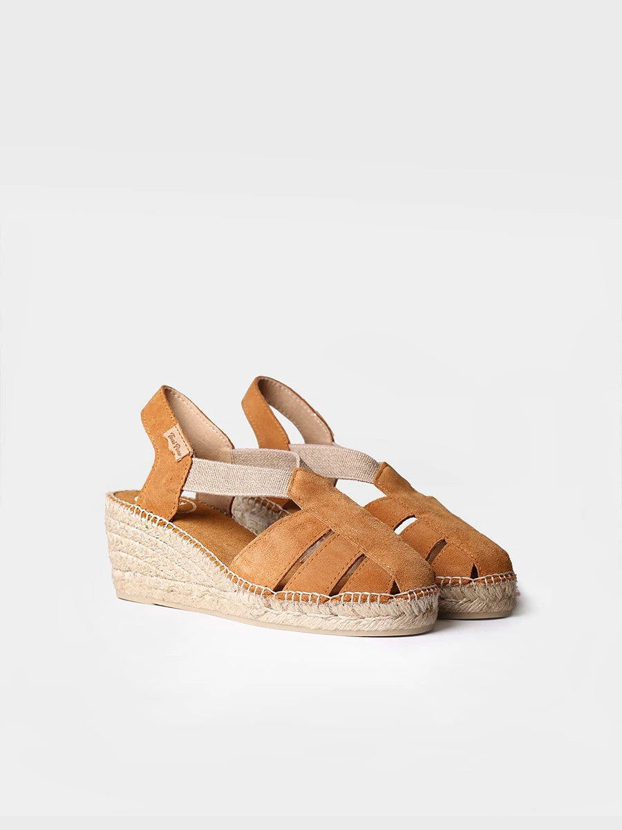  - Alpargata de mujer estilo cangrejera en serraje con cuña | TRAPA  - Toni Pons  