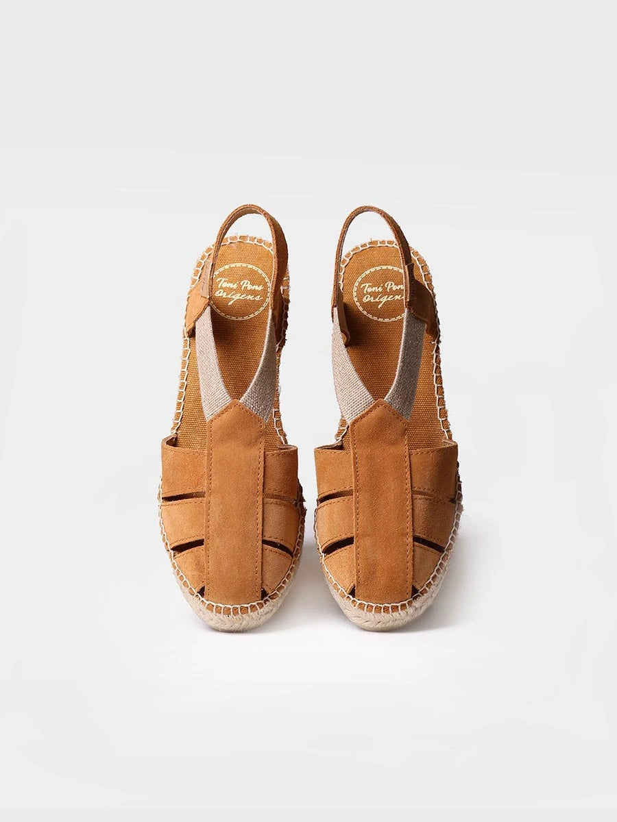  - Alpargata de mujer estilo cangrejera en serraje con cuña | TRAPA  - Toni Pons  