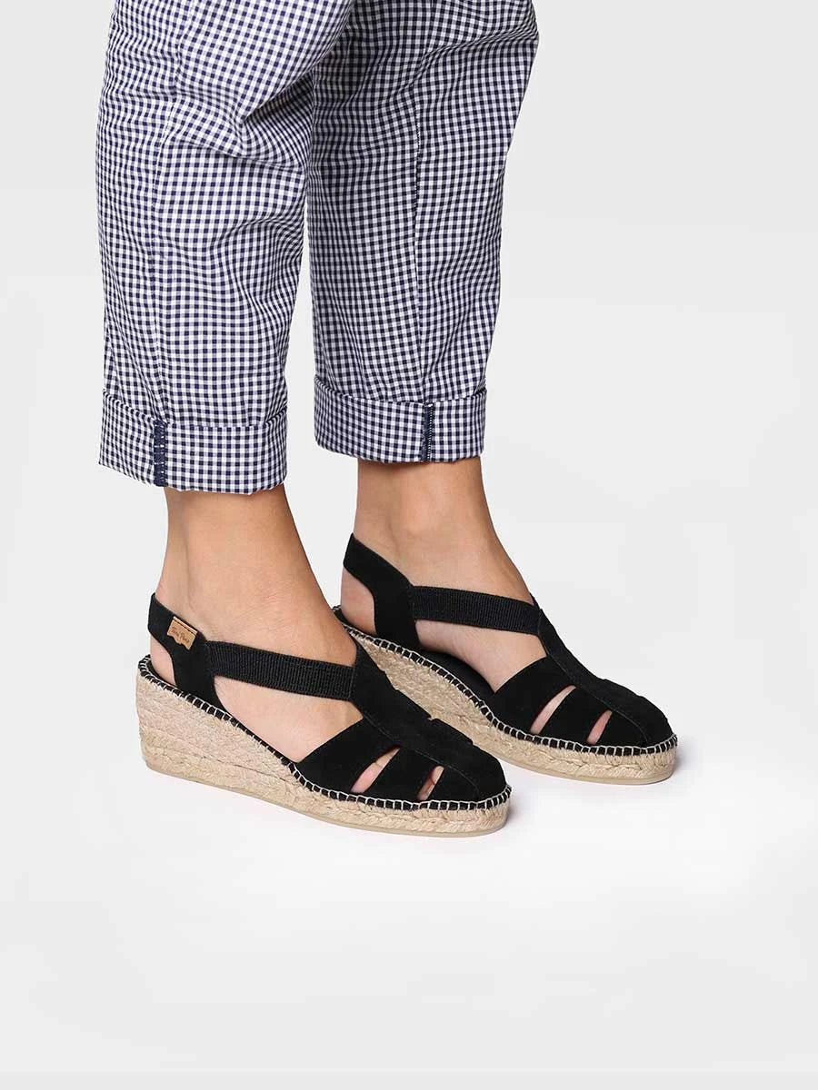  - Alpargata de mujer estilo cangrejera en serraje con cuña | TRAPA  - Toni Pons  