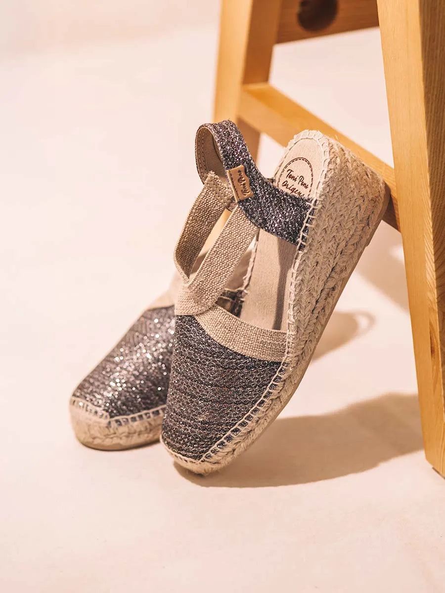 Espadrille vegan brillante pour femme 