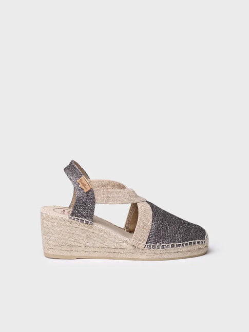 Women's shiny vegan espadrilles