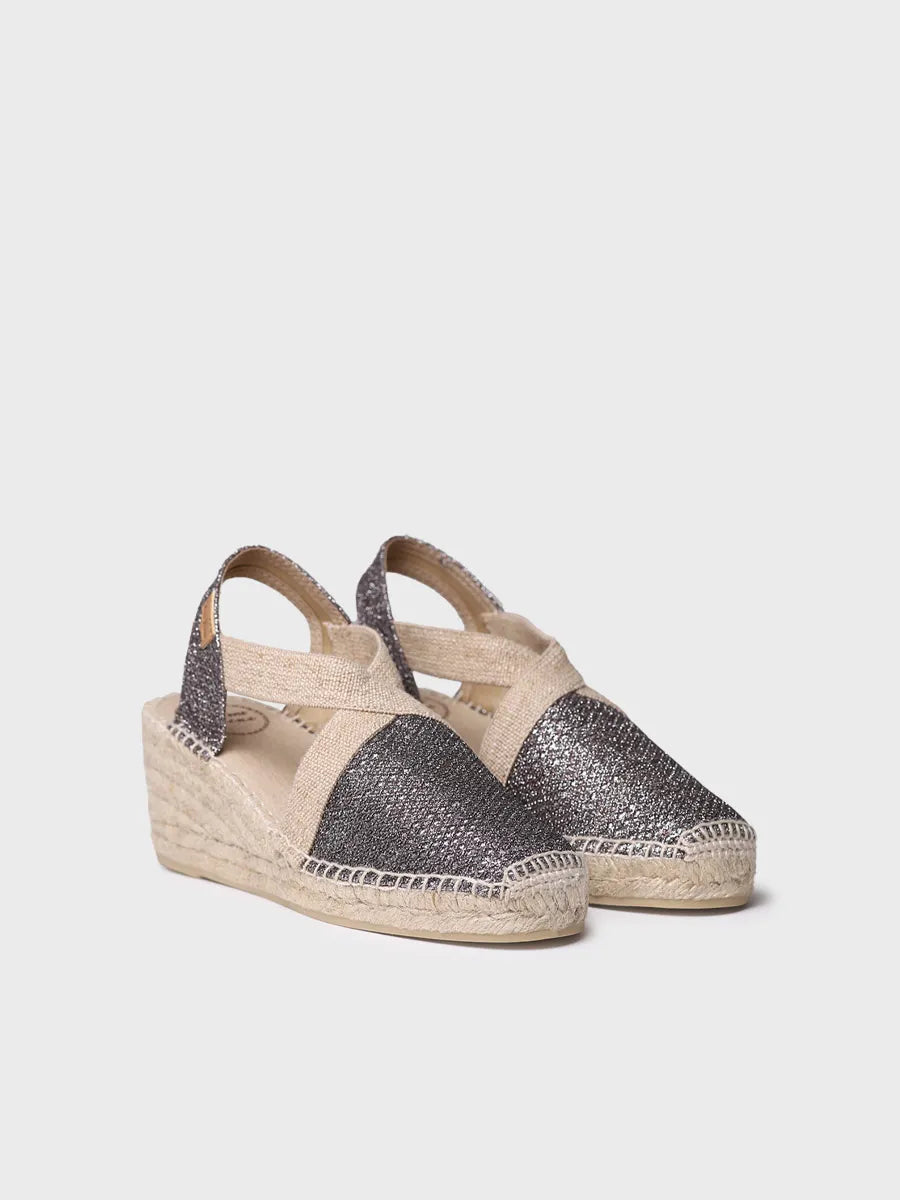 Women's shiny vegan espadrilles