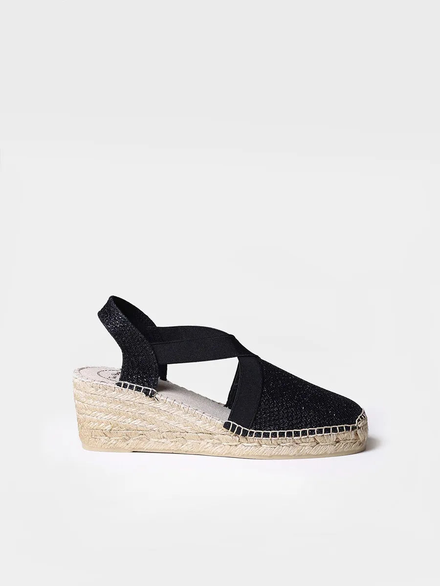 Women's shiny vegan espadrilles