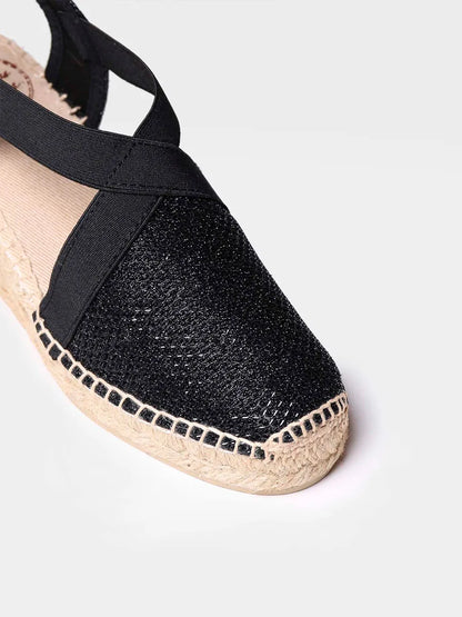 Women's shiny vegan espadrilles