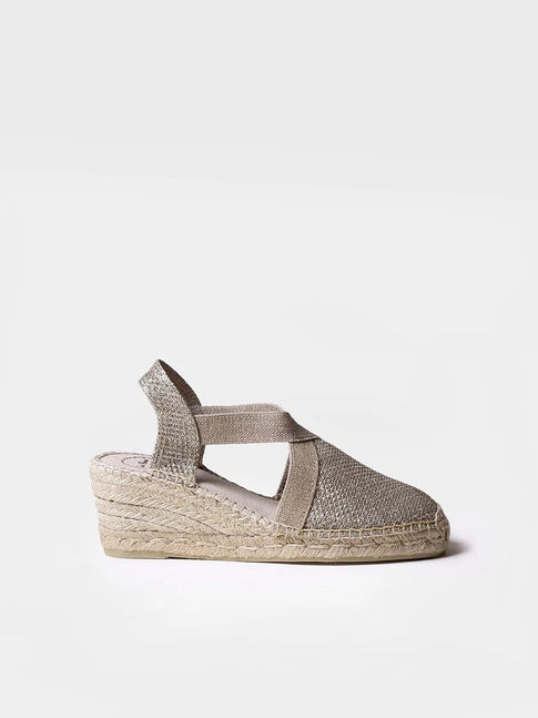 Women's shiny vegan espadrilles