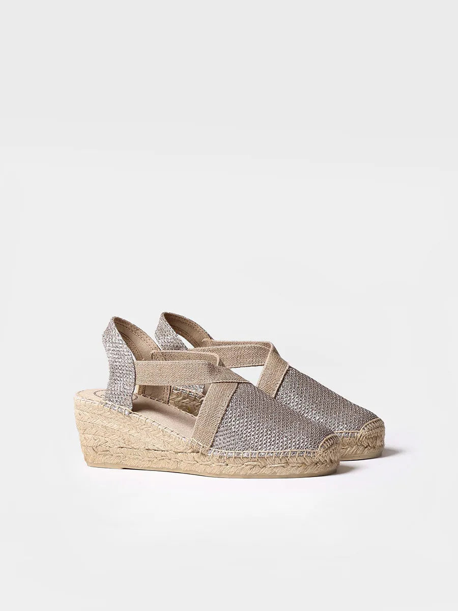 Women's shiny vegan espadrilles