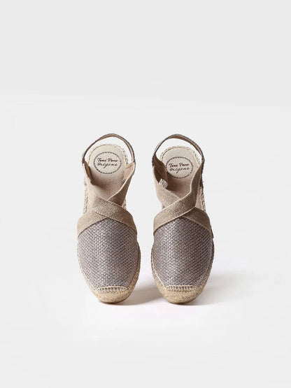 Women's shiny vegan espadrilles