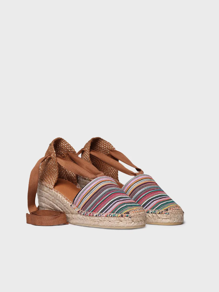  - Alpargata de cuña en lona multicolor con cintas | VEGA-BO  - Toni Pons  