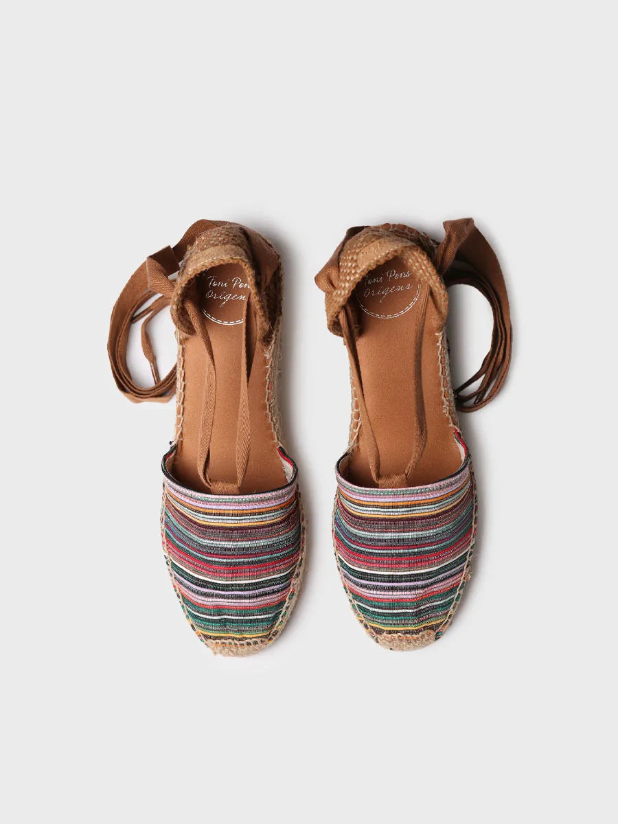  - Alpargata de cuña en lona multicolor con cintas | VEGA-BO  - Toni Pons  