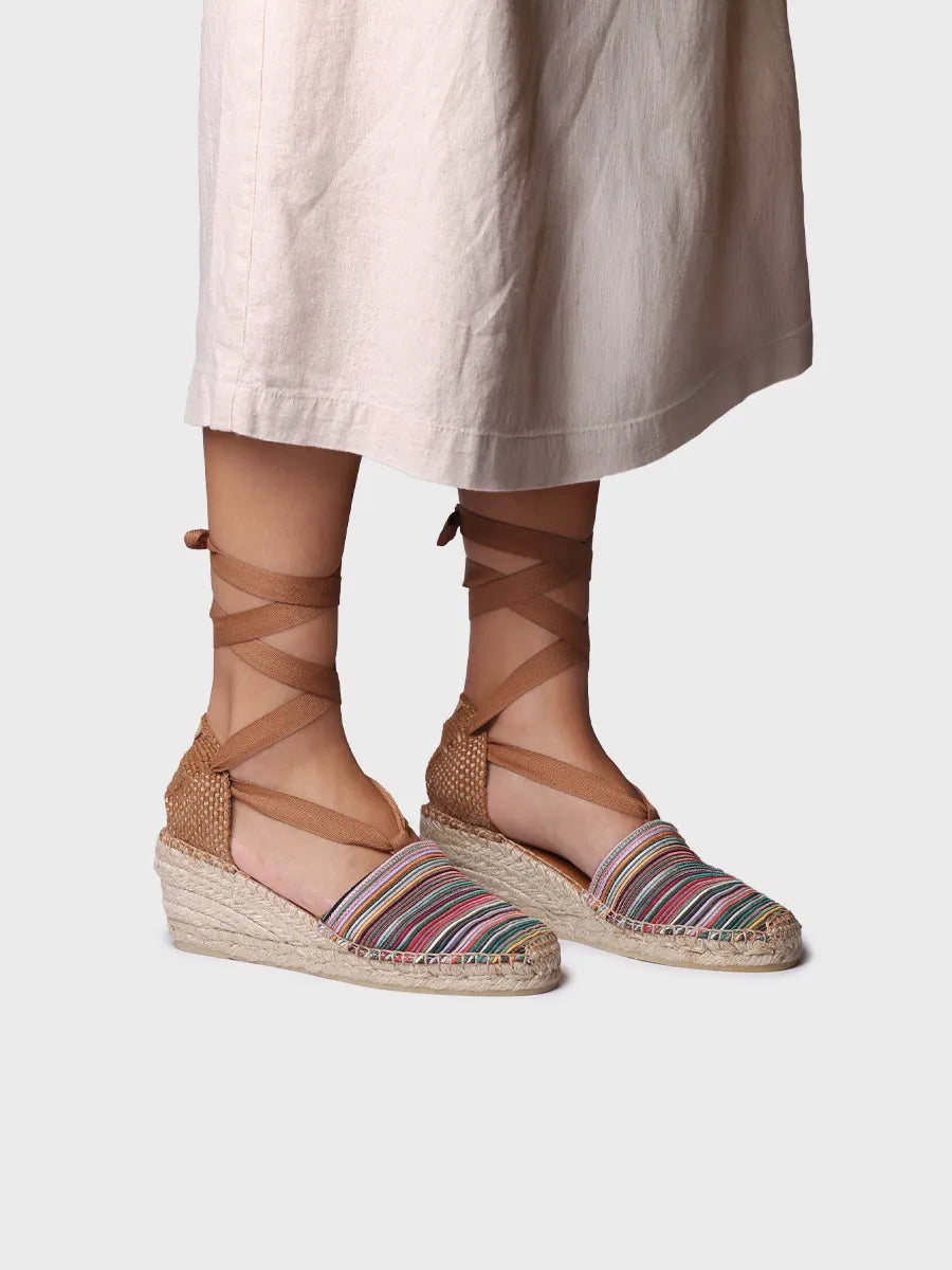  - Alpargata de cuña en lona multicolor con cintas | VEGA-BO  - Toni Pons  