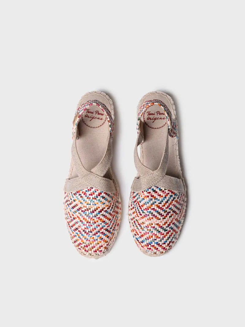 alpargatas mujer - Alpargata plana de mujer en rafia multicolor | VERA-MS  - Toni Pons  