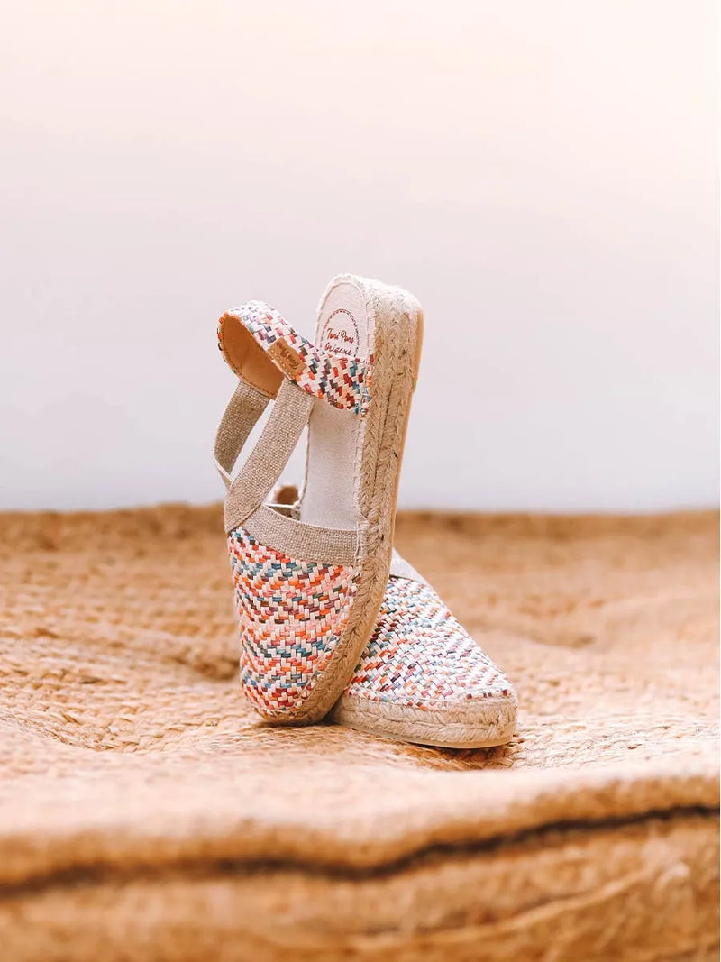 alpargatas mujer - Alpargata plana de mujer en rafia multicolor | VERA-MS  - Toni Pons  