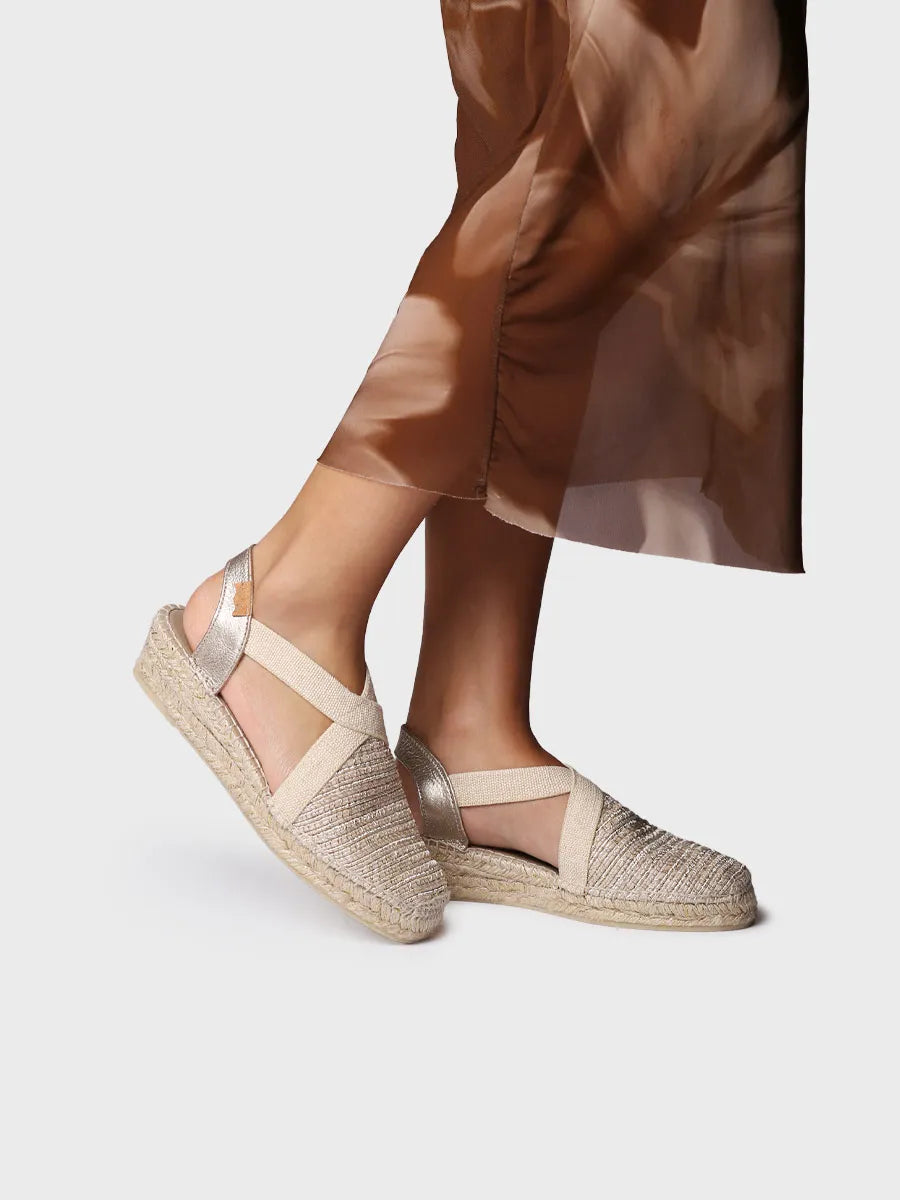  - Alpargata plana en algodón metalizado con elásticos | VERA-RL  - Toni Pons  
