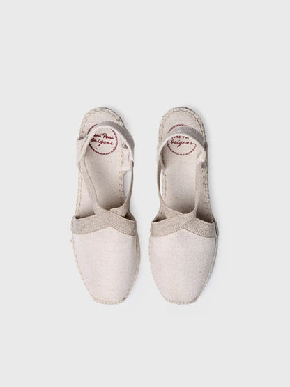 Women's flat vegan espadrilles in cotton fabric