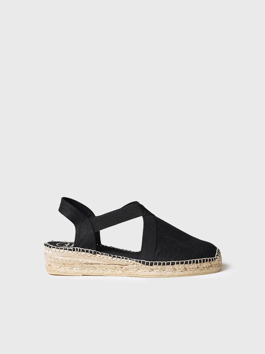 Women's flat vegan espadrilles with elastics