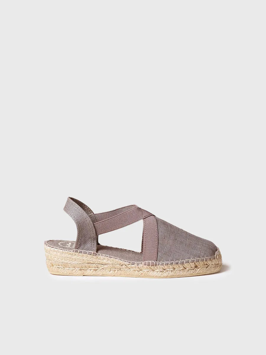 Women's flat vegan espadrilles with elastics