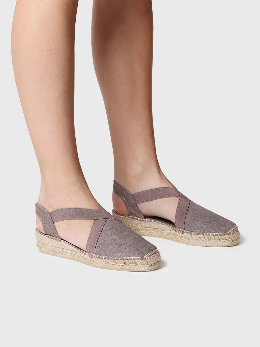 Espadrille vegan plate pour femme avec élastiques 