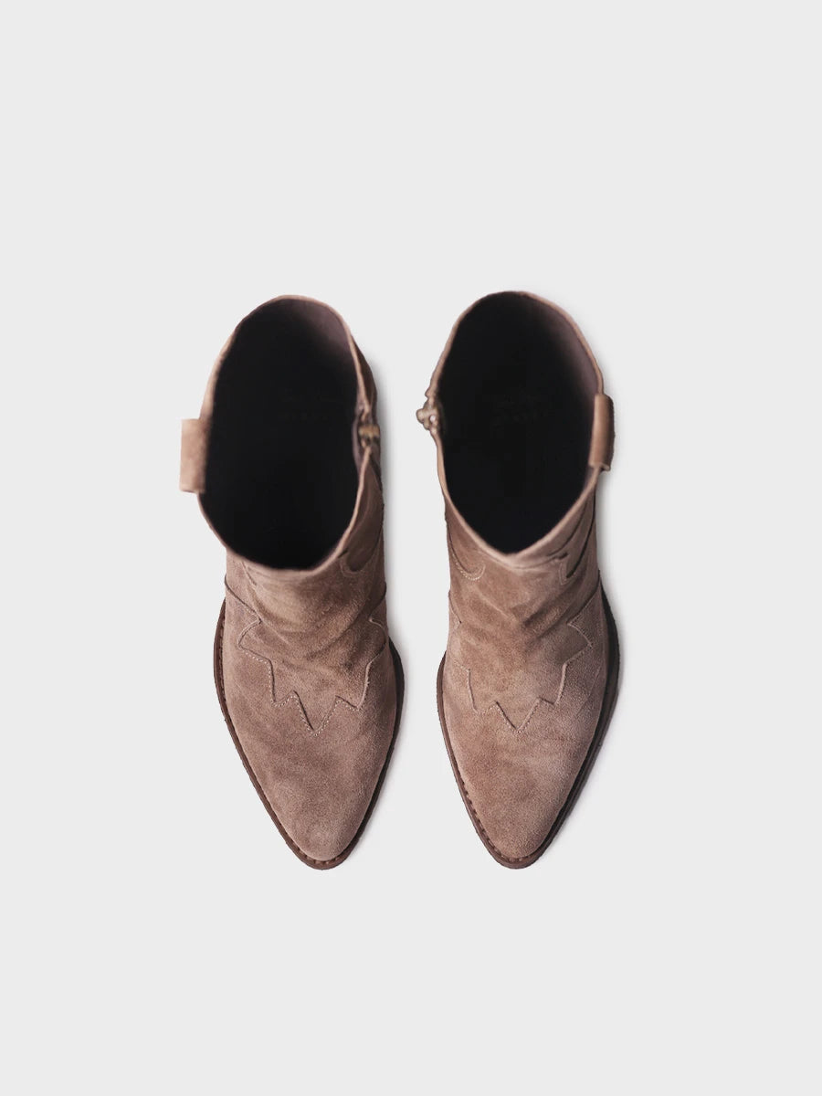 Botines mujer - Botín cowboy en serraje para mujer | VILLENA  - Toni Pons  