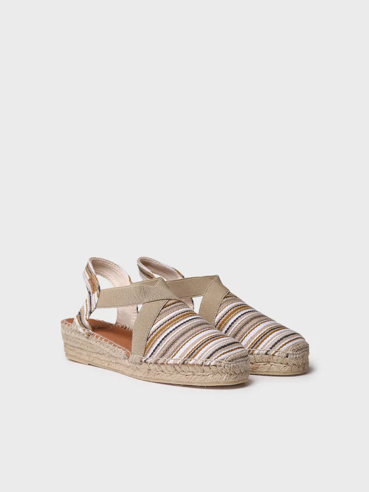 Alpargatas mujer - Alpargata vegana de mujer en algodón a rayas con cuña | VINAROS  - Toni Pons  