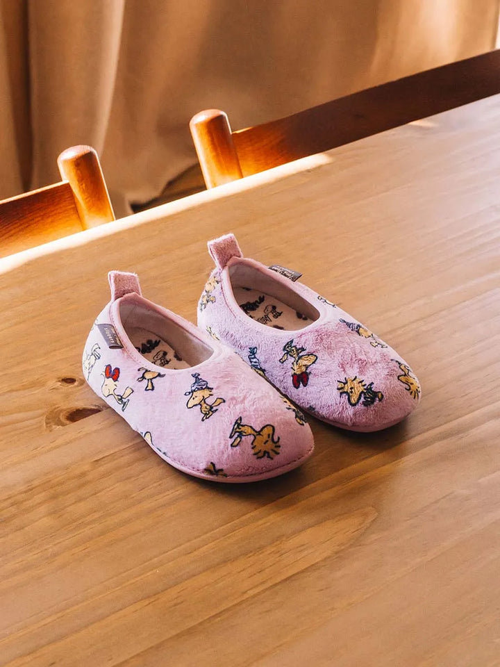 Zapatillas de casa infantiles - Slippers infantiles de Snoopy en pelo sintético | WOODY  - Toni Pons  