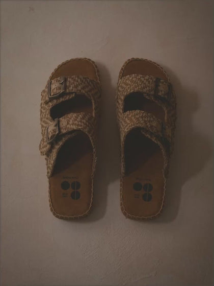 Valencian espadrille for women with wedge and ribbons - FLORINA