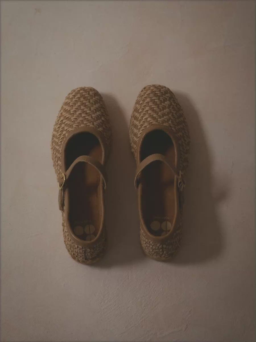 Women's Mary Jane espadrille in braided leather | GIRONA80
