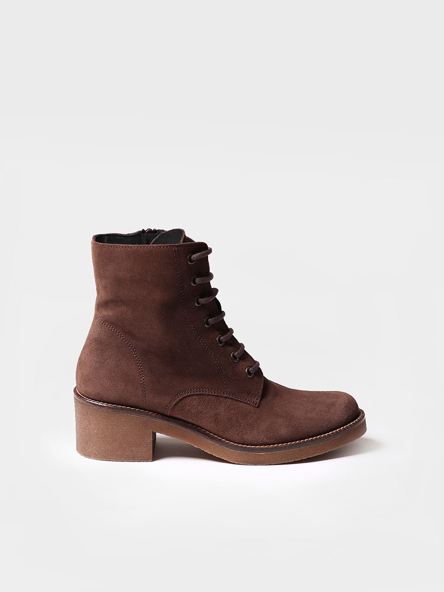 Women ankle boot made of suede - PAVIA-SY, color brown