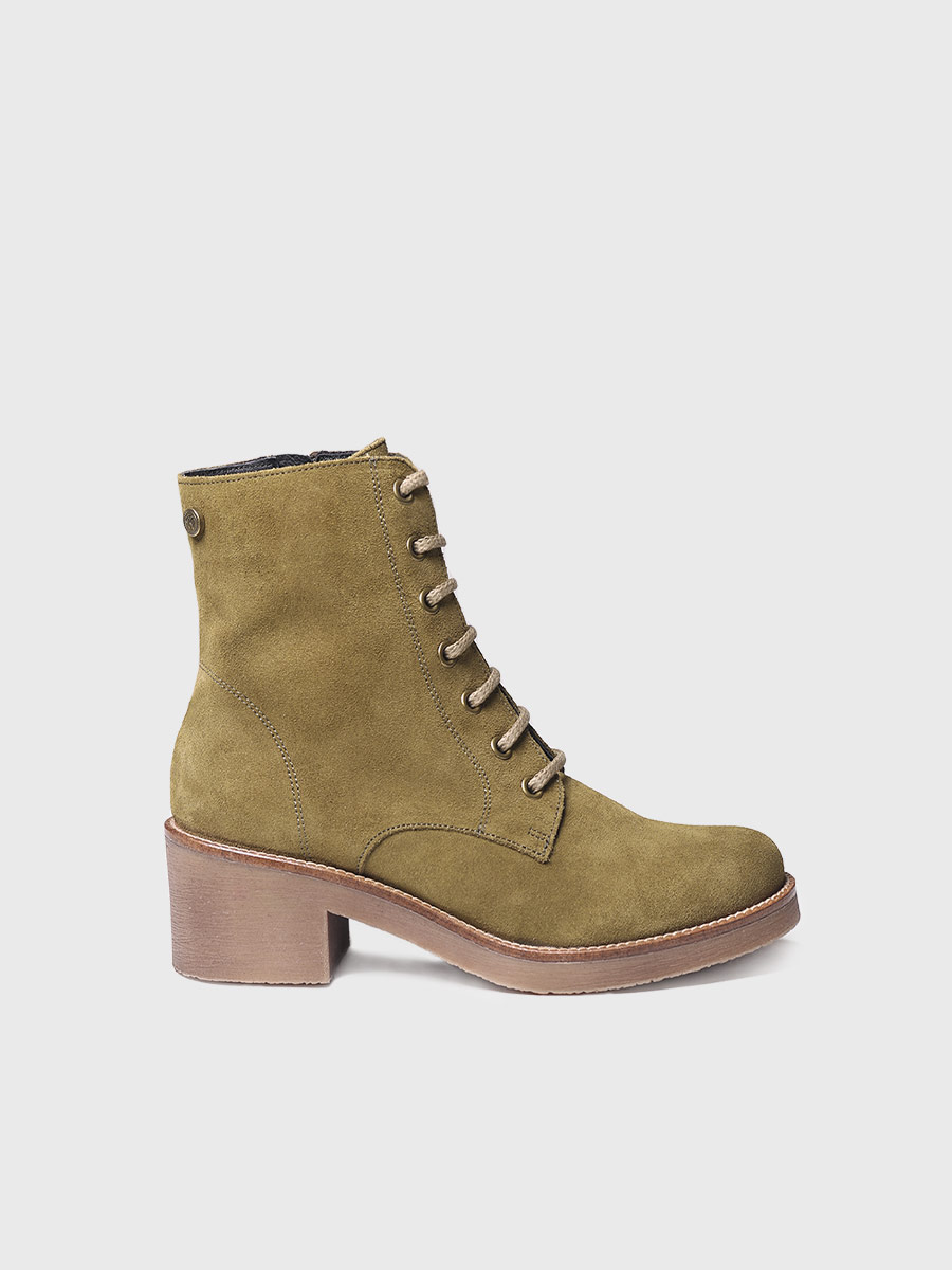 Women ankle boot made of suede - PAVIA-SY, color olive