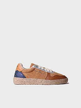 Women's Sneaker in Suede and Leather in Toasted brown - ALEXANDRA