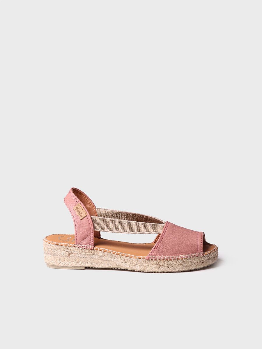 Flat leather sandal in Pale colour - ETNA